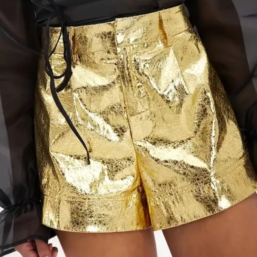 Gold Metallic Women's Shorts
